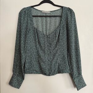 Abercrombie & Fitch Green floral Blouse